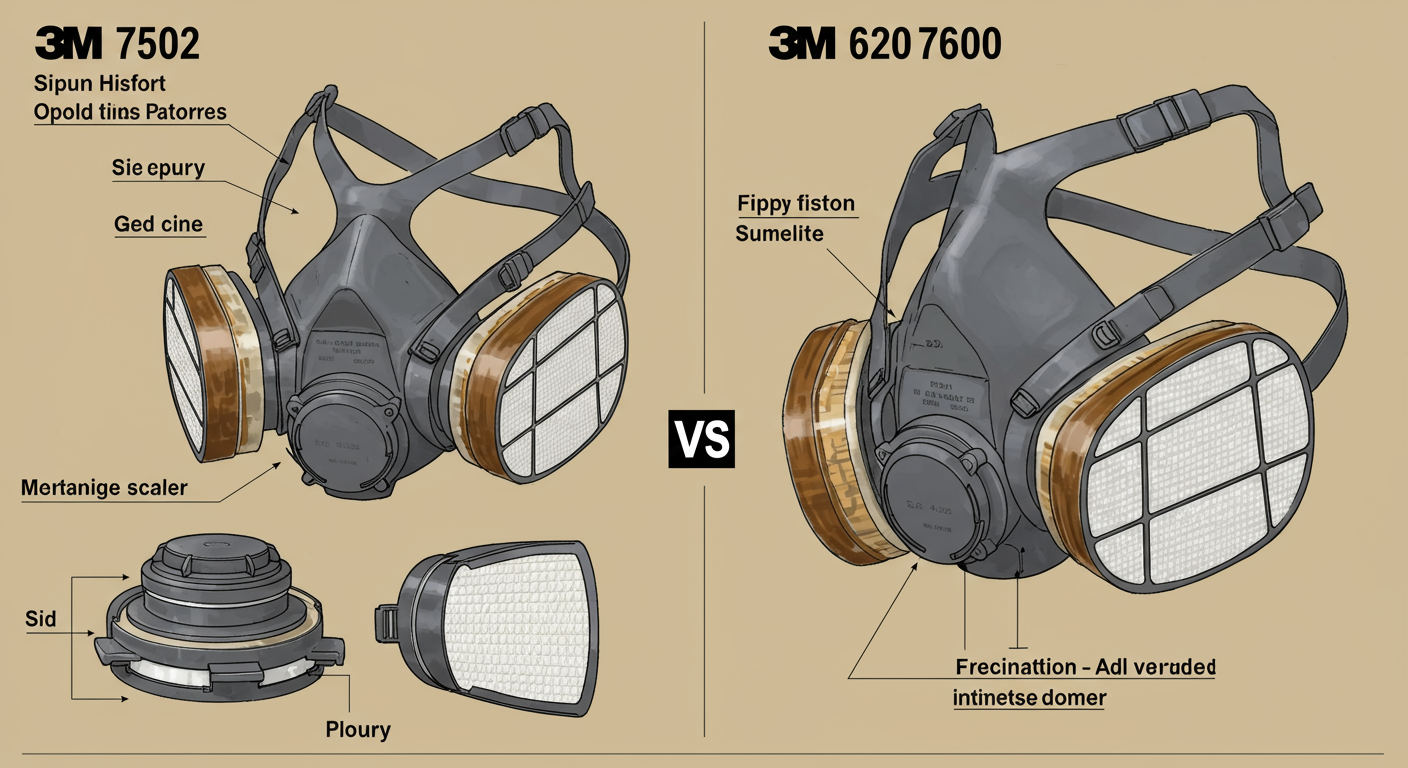 Comparación exhaustiva entre los respiradores 3M 7502 y 3M 6200
