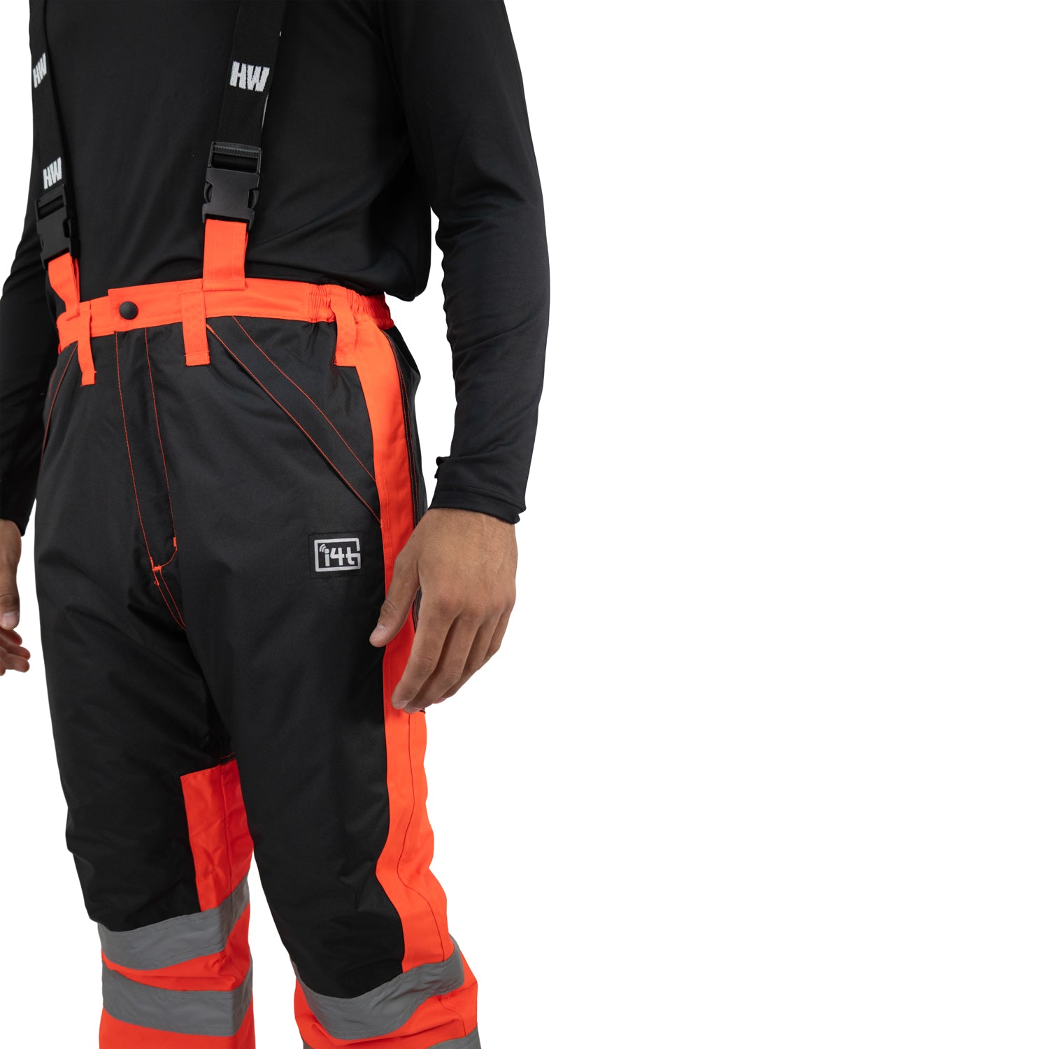 Jardinera Reflectiva HW Siberia Rojo Fluor – Alta Visibilidad, Impermeable, Térmica, con Suspensores Ajustables y Costuras Selladas