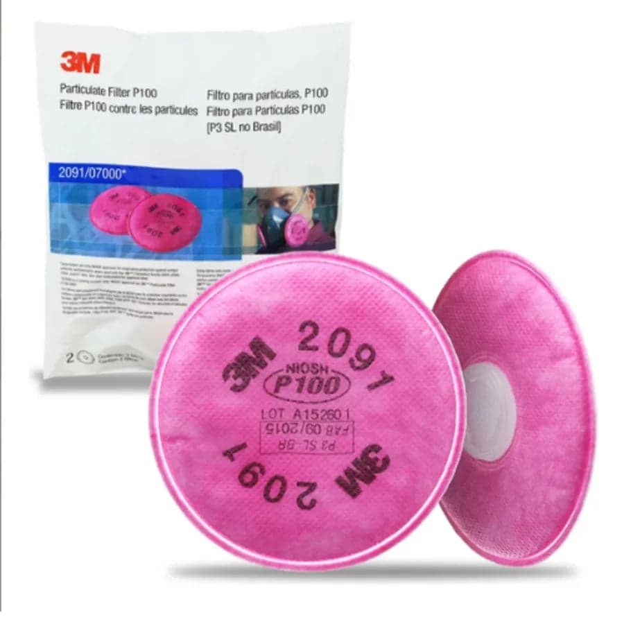 Filtro 3M 2091 P100 para Partículas, Polvos, Neblinas y Humos